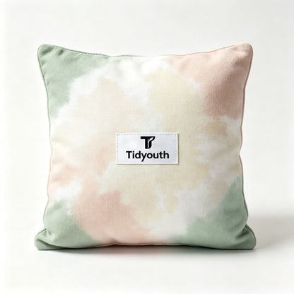 Tidyouth Decorative Throw Pillow, Soft Pastel Tie-dye Square Accent Pillow, Plush Cushion for Sofa, Couch, Bedroom, Living Room Home Decor