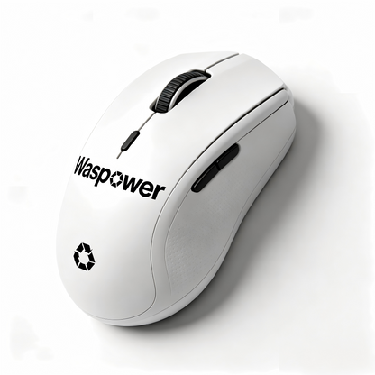 Waspower Wireless Gaming Mouse, High-Precision Ergonomic Computer Mouse with Adjustable DPI, Long Battery Life, White
