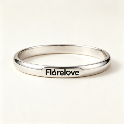 Flarelove Polished Silver Bangle Bracelet for Women, Shiny Stainless Steel Round Cuff Bracelet, Minimal Stackable Daily Jewelry Gift for Her