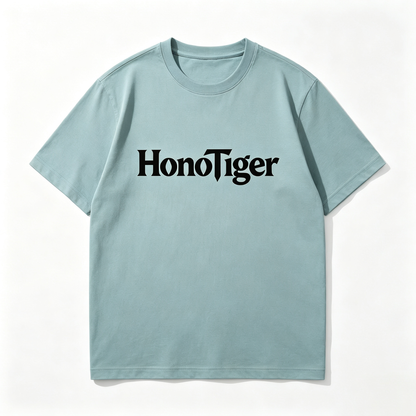 HonoTiger Crew Neck Short Sleeve Tee, Casual Loose Fit Soft Cotton Basic Everyday T-Shirt