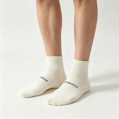 ROMANGLE Men's Soft Ribbed Ankle Crew Socks, Breathable Cotton Casual Daily Socks 5 Pairs Multipack