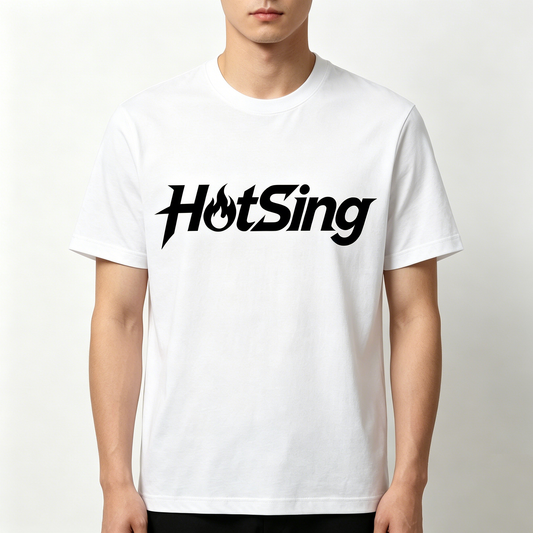 HotSing Men’s Crew Neck Short Sleeve T-Shirt, Premium Soft Combed Cotton Loose Fit Basic Tee, Flame Detail Streetwear Breathable Casual Top for Workout Daily Outfit