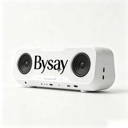 Bysay Dual-Driver Stereo Bluetooth Speaker, Portable Wireless Speaker with Multiple Connection Modes, Hi-Fi Sound Music Speaker for Bedroom, Camping