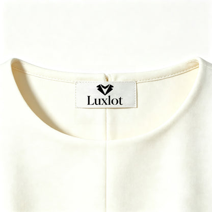 Luxlot Women Round Neck Short Sleeve Work Dresses Elegant Fit‑and‑Flare A‑Line Formal Casual Mini Dress