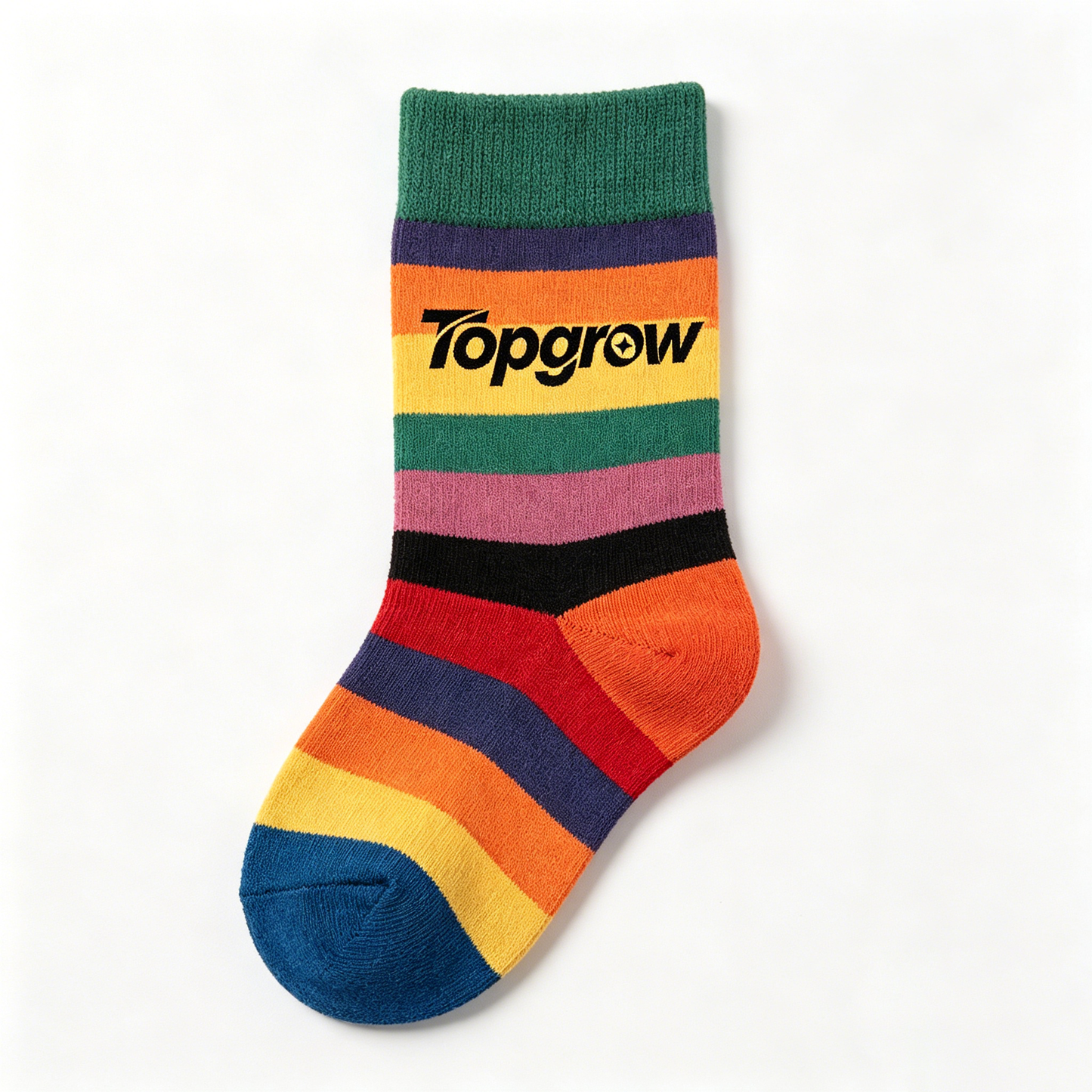 【Topgrow Rainbow Stripe Crew Socks】—— Stylish Choice for Comfort & Fashion