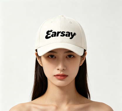 Earsay Unisex Cotton Baseball Dad Hat, Soft Washed Cream Curved Brim Cap, Adjustable Breathable Casual Sun Hat for Men Women Street Outdoor Sports
