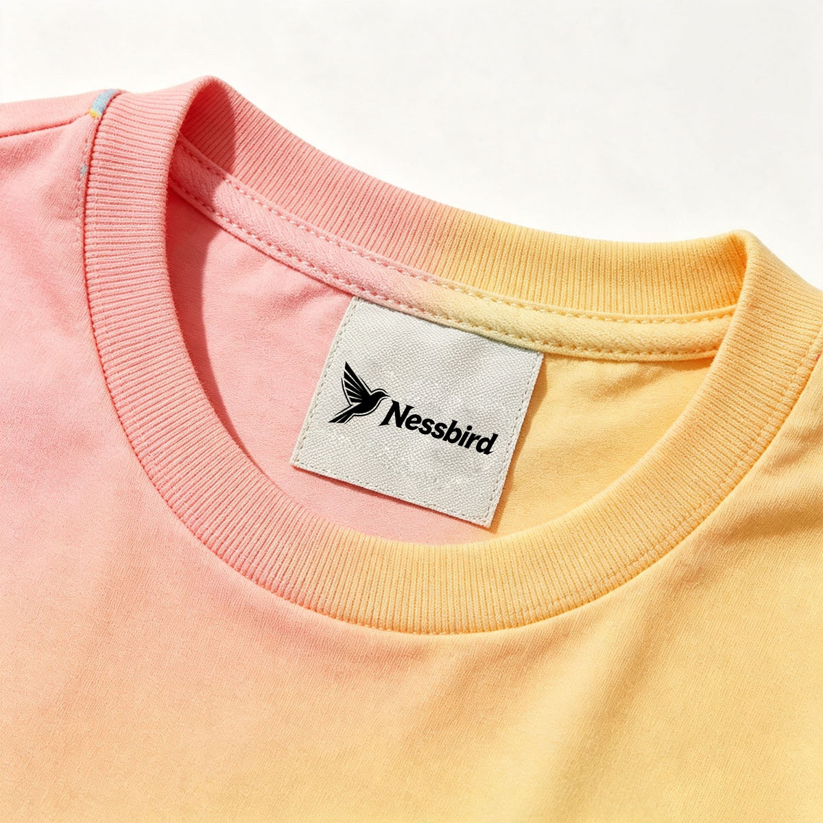 Nessbird Gradient Tie‑Dye Short Sleeve T‑Shirt, Crew Neck Casual Soft Cotton Tee for Daily Wear Unisex