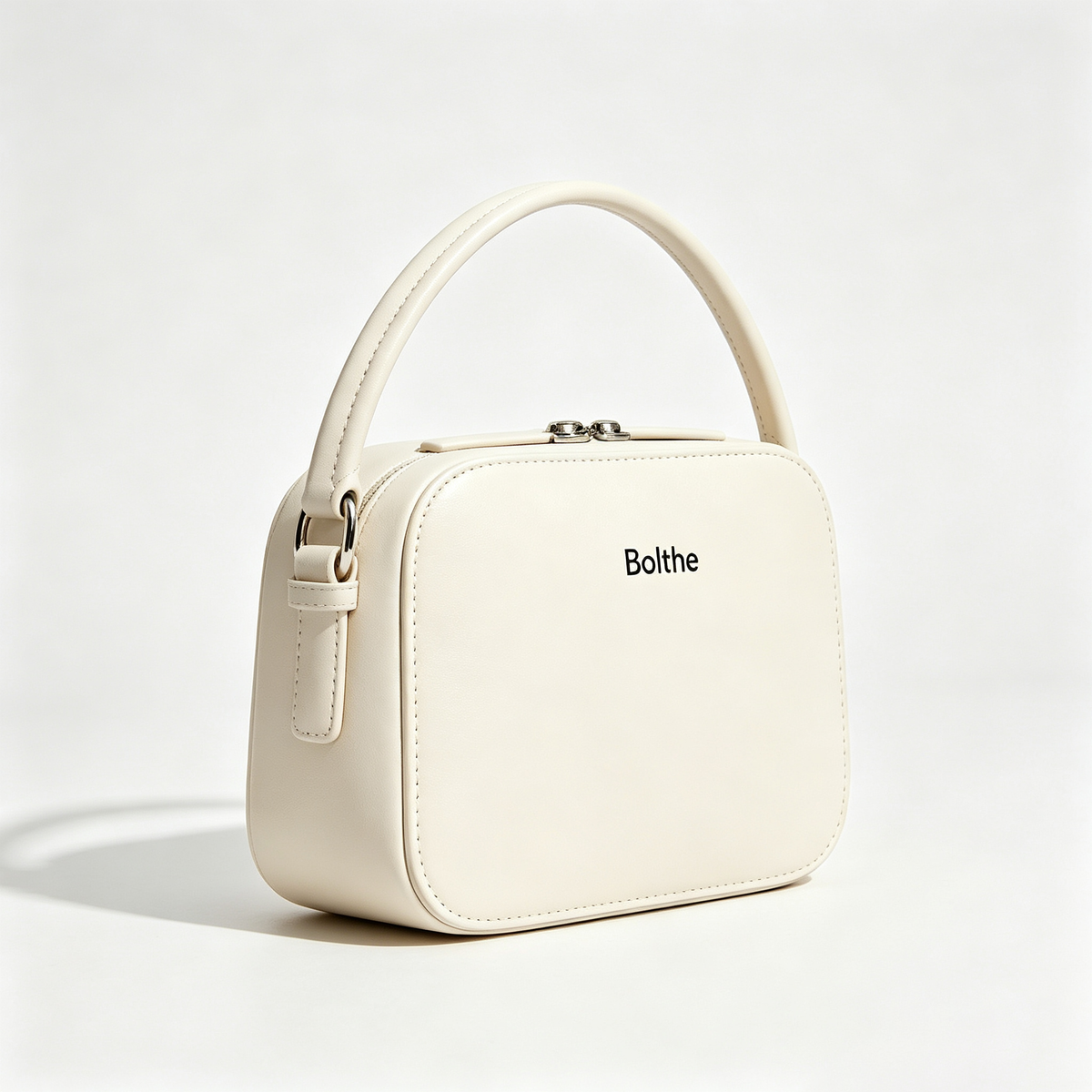 Bolthe Women’s Mini Handbag, Elegant Cream Top Handle Box Purse, Compact Crossbody Shoulder Bag, Fashion Satchel for Daily Dating Party