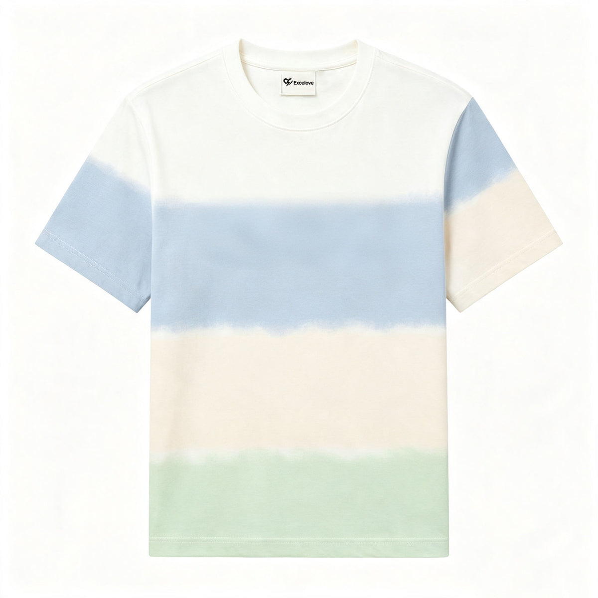 Excelove Gradient Tie‑Dye Short Sleeve T‑Shirt, Casual Crew Neck Loose‑Fit Summer Tee Top