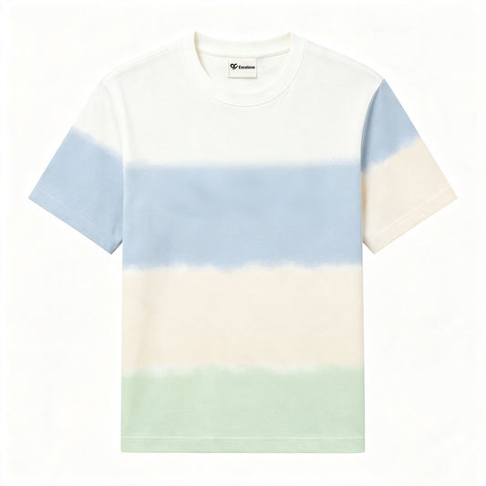 Excelove Gradient Tie‑Dye Short Sleeve T‑Shirt, Casual Crew Neck Loose‑Fit Summer Tee Top