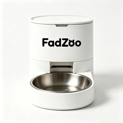 FadZoo Automatic Pet Feeder with Stainless Steel Bowl, Timed Auto Dog Cat Food Dispenser, Large Capacity Dry Food Feeding Machine for Small Medium Pets