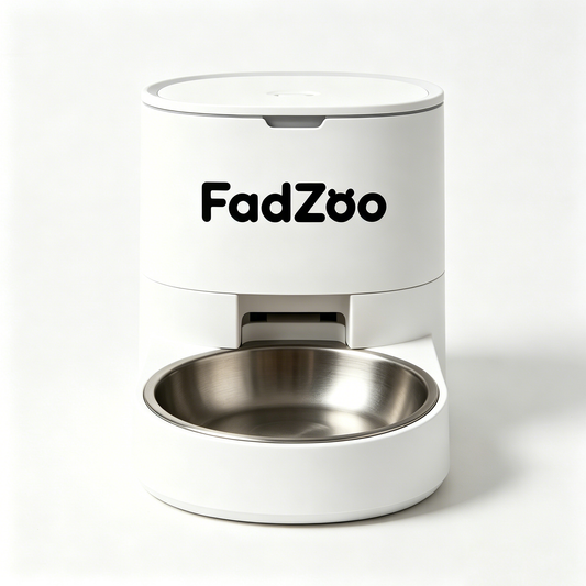 FadZoo Automatic Pet Feeder with Stainless Steel Bowl, Timed Auto Dog Cat Food Dispenser, Large Capacity Dry Food Feeding Machine for Small Medium Pets