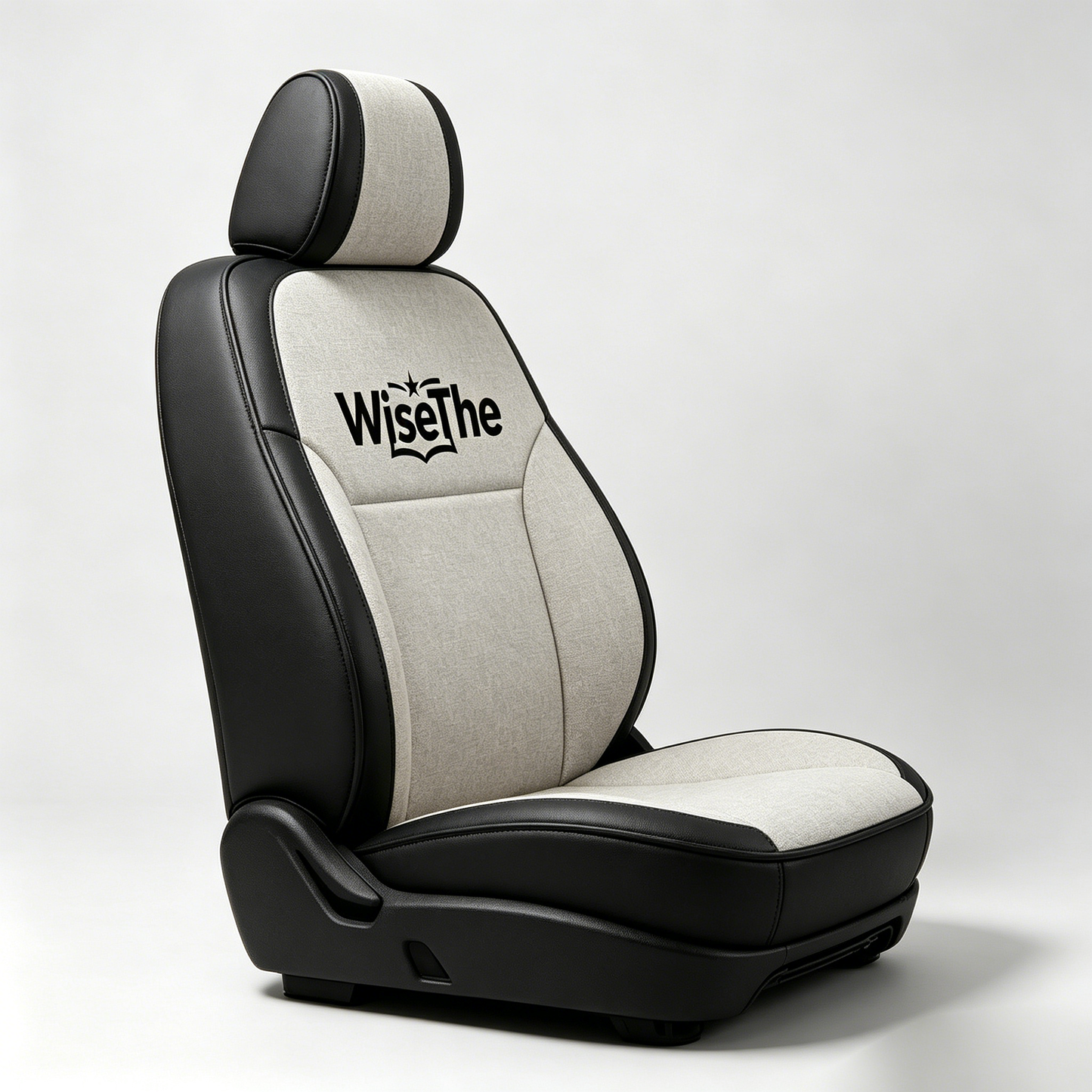 WiseThe Two-Tone Linen & Faux Leather Car Seat Cover, Breathable Full Wrap Auto Seat Protector, Ergonomic Universal Car Seat Cushion for Sedan SUV Truck