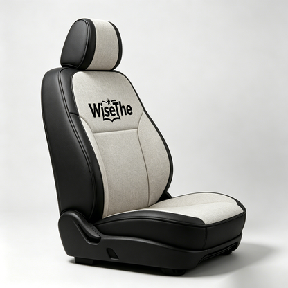 WiseThe Two-Tone Linen & Faux Leather Car Seat Cover, Breathable Full Wrap Auto Seat Protector, Ergonomic Universal Car Seat Cushion for Sedan SUV Truck