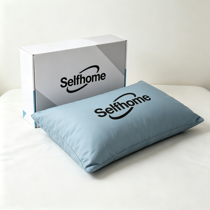 Selfhome Soft Cooling Bed Pillow with Reversible Cover, Breathable Skin-Friendly Rectangular Sleeping Pillow, Compressed Packed Support Pillow for Side Back Stomach Sleepers, Hotel Quality Bedroom Pillow