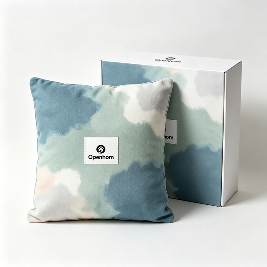 Openhom Decorative Throw Pillow, Watercolor Cloud Pattern Square Accent Pillow, Soft Plush Cushion for Sofa Couch Bedroom Living Room Home Decor