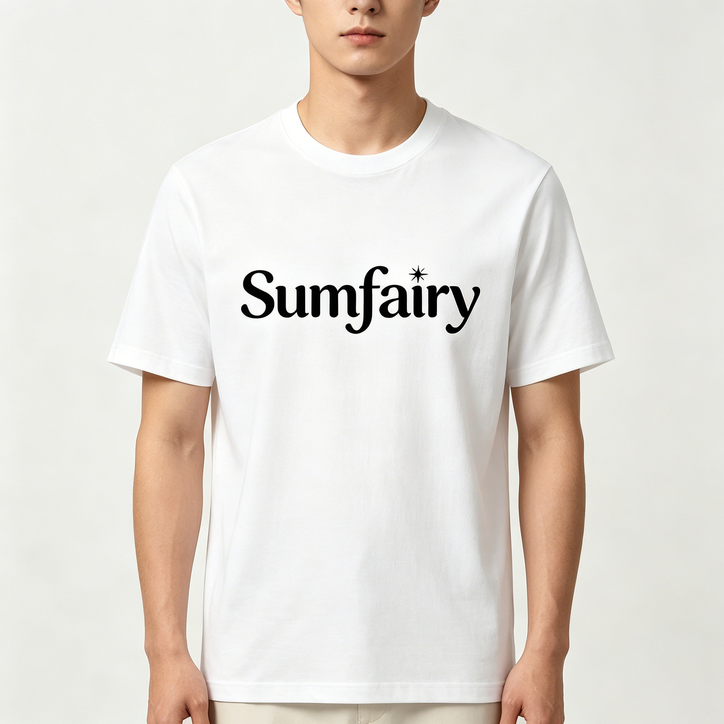 Sumfairy Men's Classic Crew Neck Short Sleeve T-Shirt, Premium Soft Cotton Basic Plain Tee, Loose Fit Breathable Casual Top for Daily Workout Streetwear