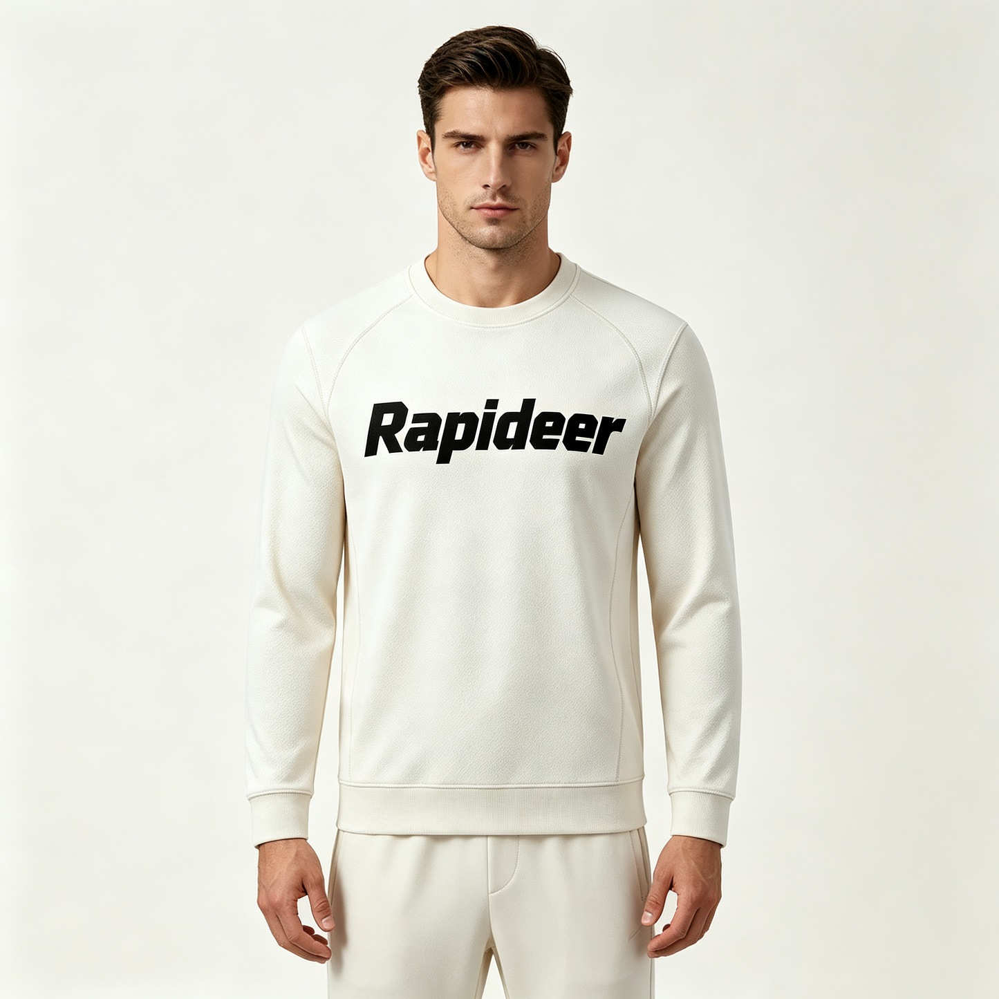 Rapideer Men’s Crew Neck 2 Piece Tracksuit Soft Breathable Jogger Sweat Suit Casual Athletic Daily Matching Outfit Set
