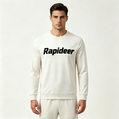 Rapideer Men’s Crew Neck 2 Piece Tracksuit Soft Breathable Jogger Sweat Suit Casual Athletic Daily Matching Outfit Set