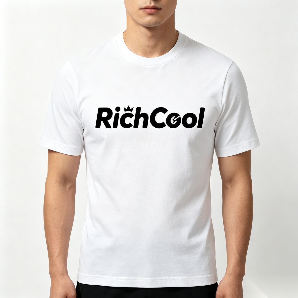RichCool Men’s Classic Crew Neck Short Sleeve T-Shirt, Casual Lightweight Basic Graphic Tee, Breathable Daily Wear Crew T Shirt for Sports Walking & Street Fashion