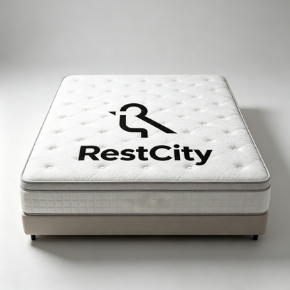 RestCity Hybrid Mattress, Queen Size, Memory Foam & Pocket Spring, Medium Firm, Motion Isolation, Bed-in-a-Box