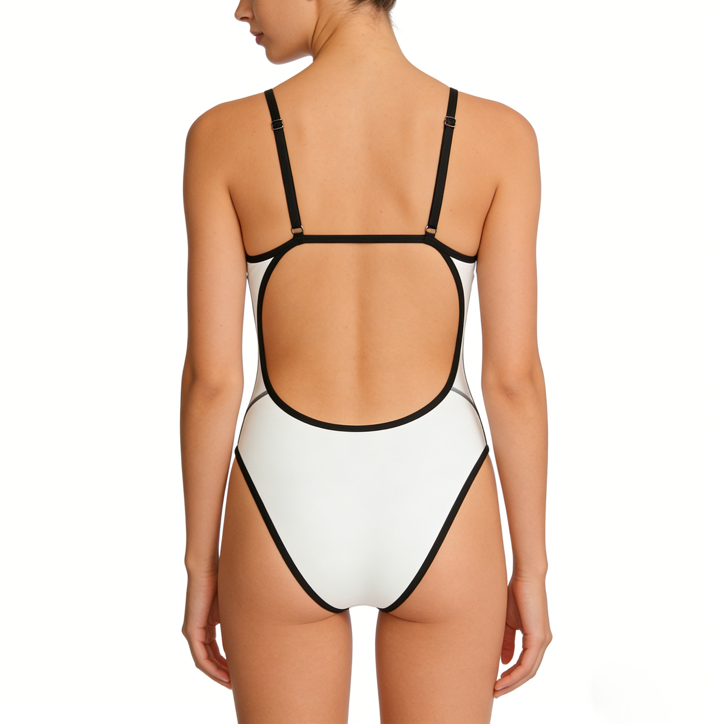 Tidebird Women's One-Piece Swimsuit, Backless High-Cut Bathing Suit with Adjustable Straps, Quick-Dry Athletic Swimwear for Beach, Pool & Vacation