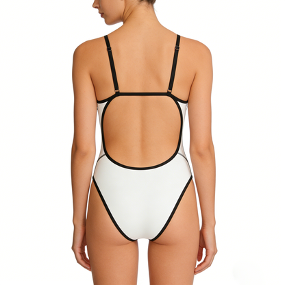Tidebird Women's One-Piece Swimsuit, Backless High-Cut Bathing Suit with Adjustable Straps, Quick-Dry Athletic Swimwear for Beach, Pool & Vacation