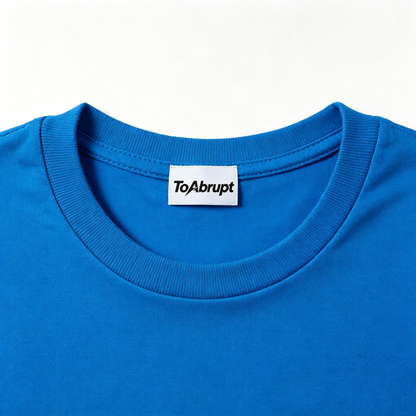 ToAbrupt Blue Crew Neck Cotton Short Sleeve Tee, Trendy Front Graphic Casual Loose Fit T Shirt Soft Breathable Daily Summer Top