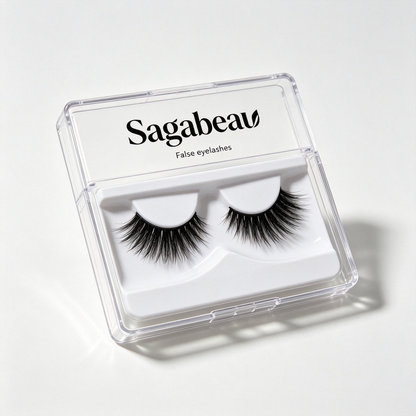 Sagabeau Wispy Fluffy False Eyelashes, Natural Volume Cat Eye Fake Lashes, Lightweight Reusable Strip Eyelashes, Soft Comfort Eye Lashes for Daily Makeup & Party Look