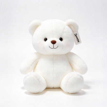 Spoorjoy White Teddy Bear Plush Toy, Soft Stuffed Animal Bear, Cute Plush Bear Gift for Kids Girls Boys and Lovers