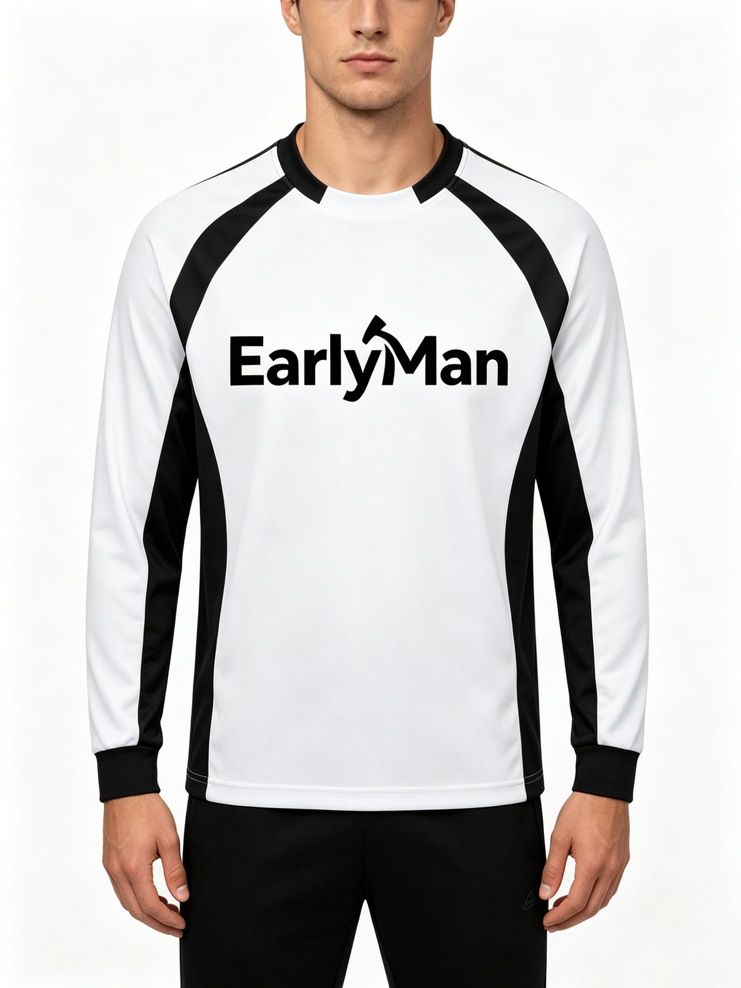 EarlyMan Men's Long Sleeve Athletic T-Shirt, Color Block Raglan Workout Tee, Quick Dry Breathable Performance Top for Running Gym Training Daily Casual Wear