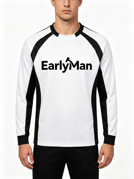 EarlyMan Men's Long Sleeve Athletic T-Shirt, Color Block Raglan Workout Tee, Quick Dry Breathable Performance Top for Running Gym Training Daily Casual Wear