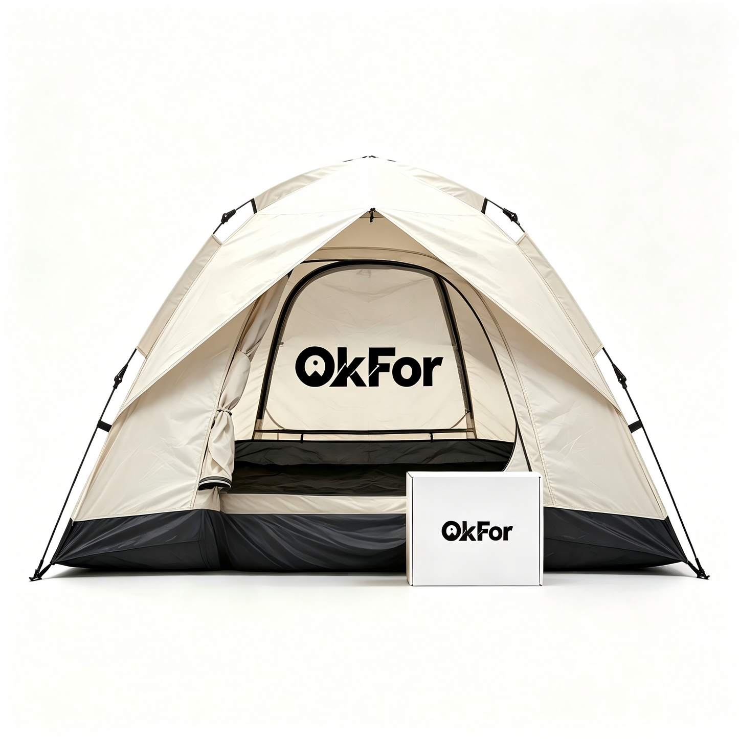 OkFor Instant Pop Up Camping Tent, Waterproof Windproof Automatic Family Tent with Mesh Window, Portable Outdoor Tent for Hiking Beach Travel