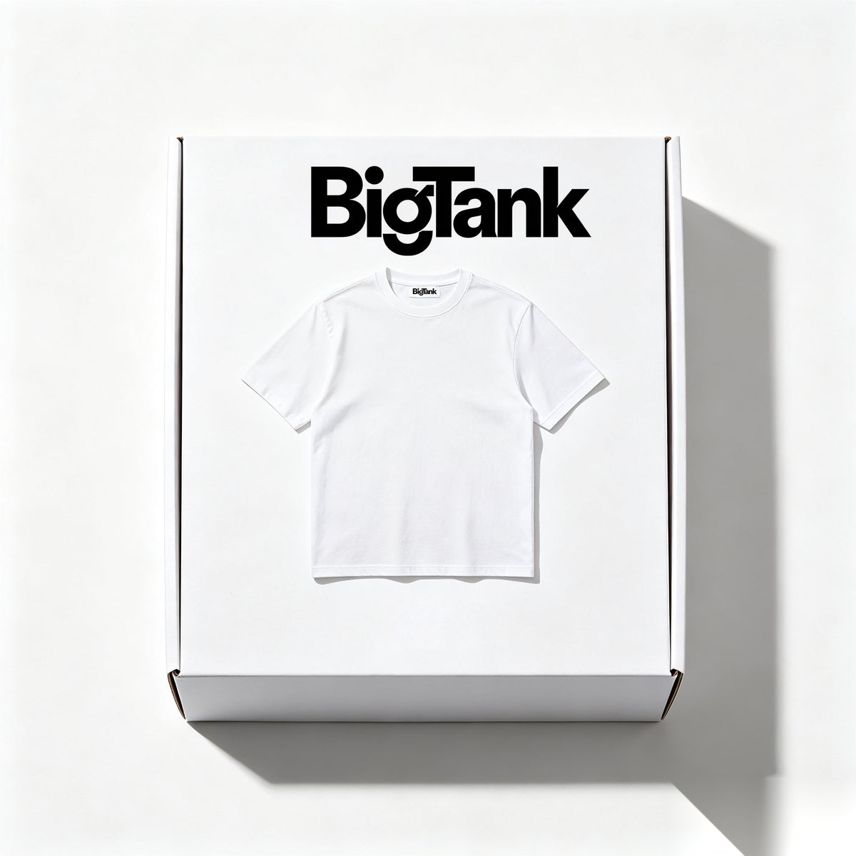 BigTank Crew Neck Short-Sleeve T-Shirt, Classic Solid White Casual Basic Tee for Men Daily Outfit