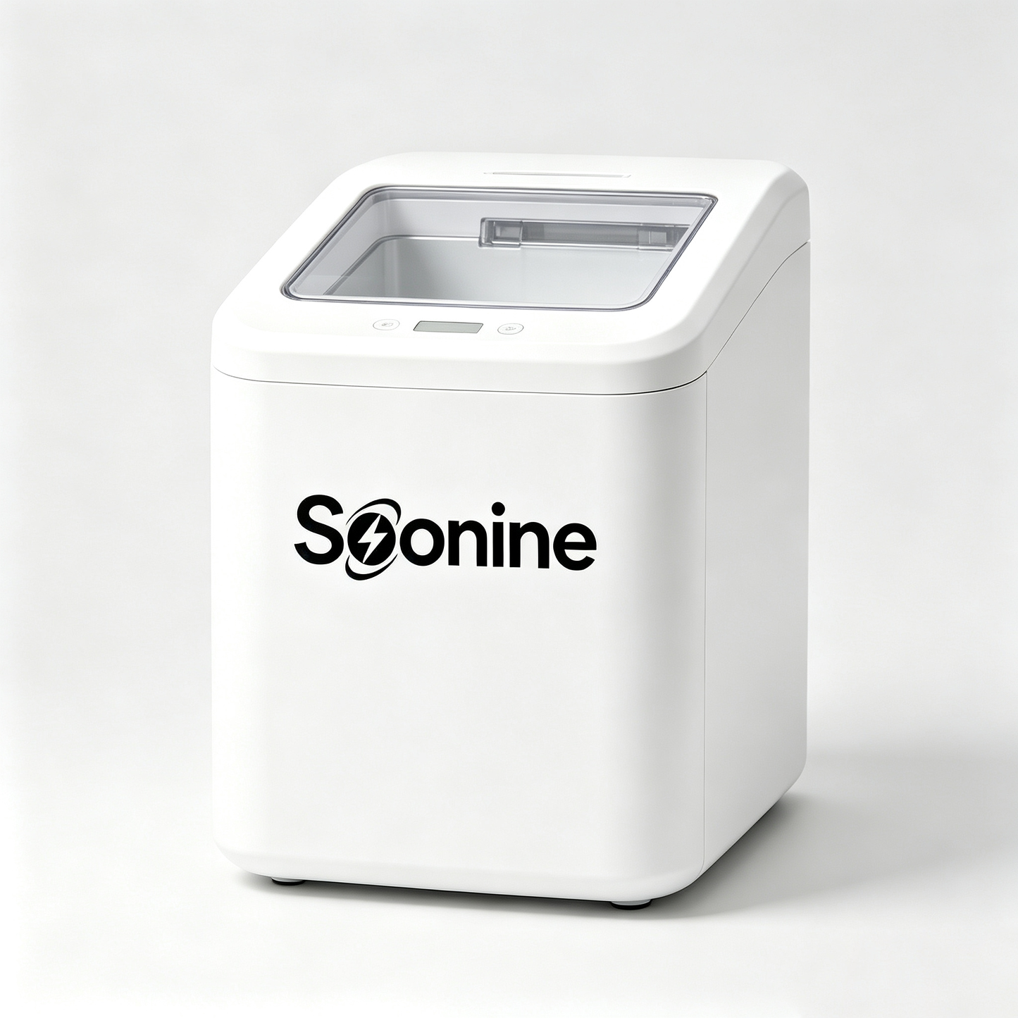 Soonine Portable Countertop Ice Maker Machine, Car & Home Dual Use Self-Cleaning Ice Machine, Compact Fast Ice Making Portable Ice Cube Maker with Transparent Lid for RV Camping Kitchen Travel