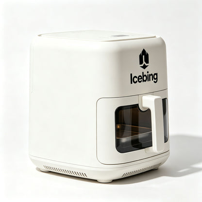 Icebing Air Fryer, Visible Window Digital Air Fryer, Compact NonStick Air Fryer for Oil Less Healthy Home Cooking