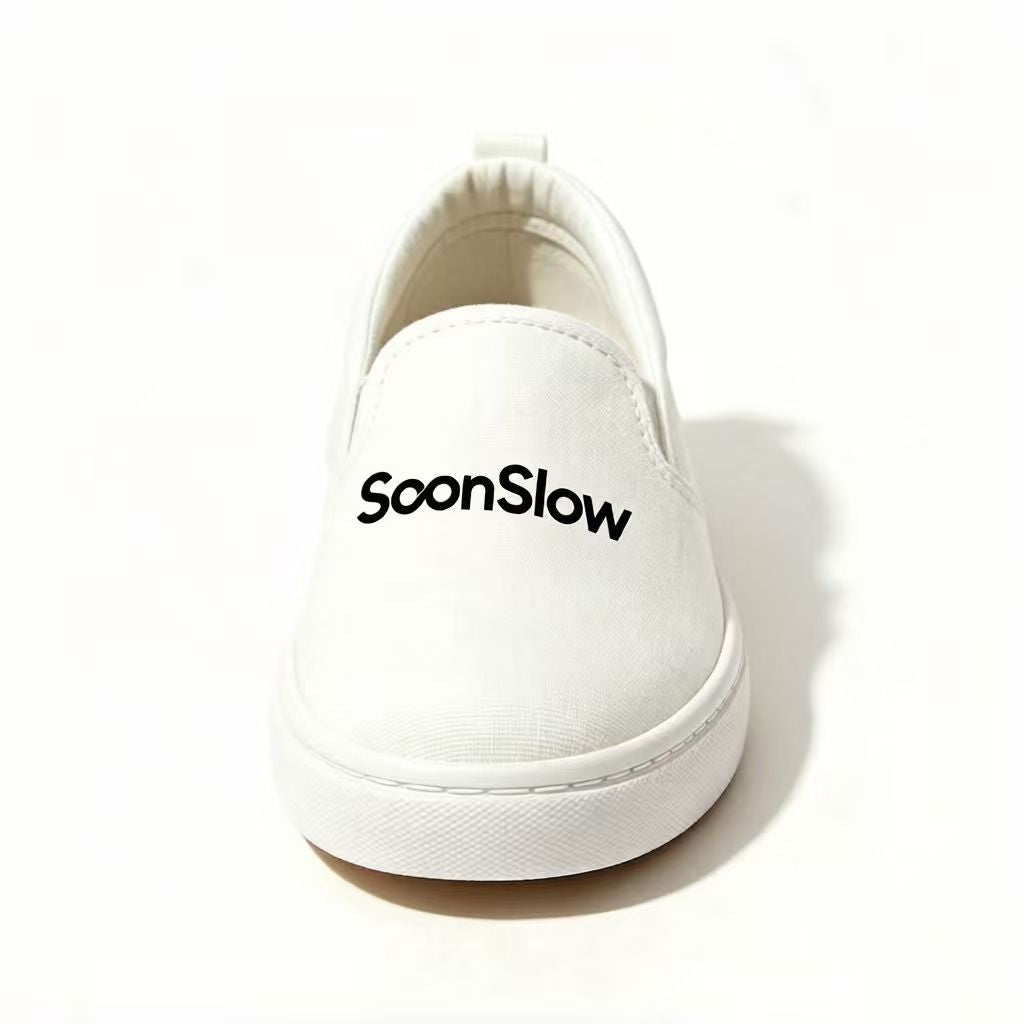 SoonSlow Slip-On Canvas Shoes, Casual Comfortable Low-Top Sneakers for Men and Women, Breathable Non-Slip White Loafers