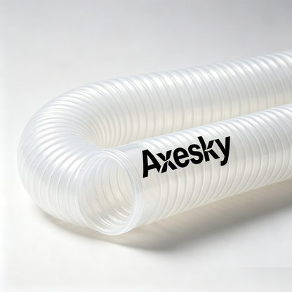 Axesky Clear Flexible Plastic Corrugated Drain Pipe, Bendable Expandable Plumbing Tube for Sink, Vent, Washing Machine & DIY Home Drainage Projects