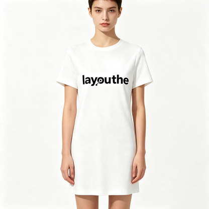 layouthe White Crew Neck Mini T-Shirt Dress for Women, Slim Short Sleeve Casual Cotton Shift Dress Minimalist Everyday Short Dress
