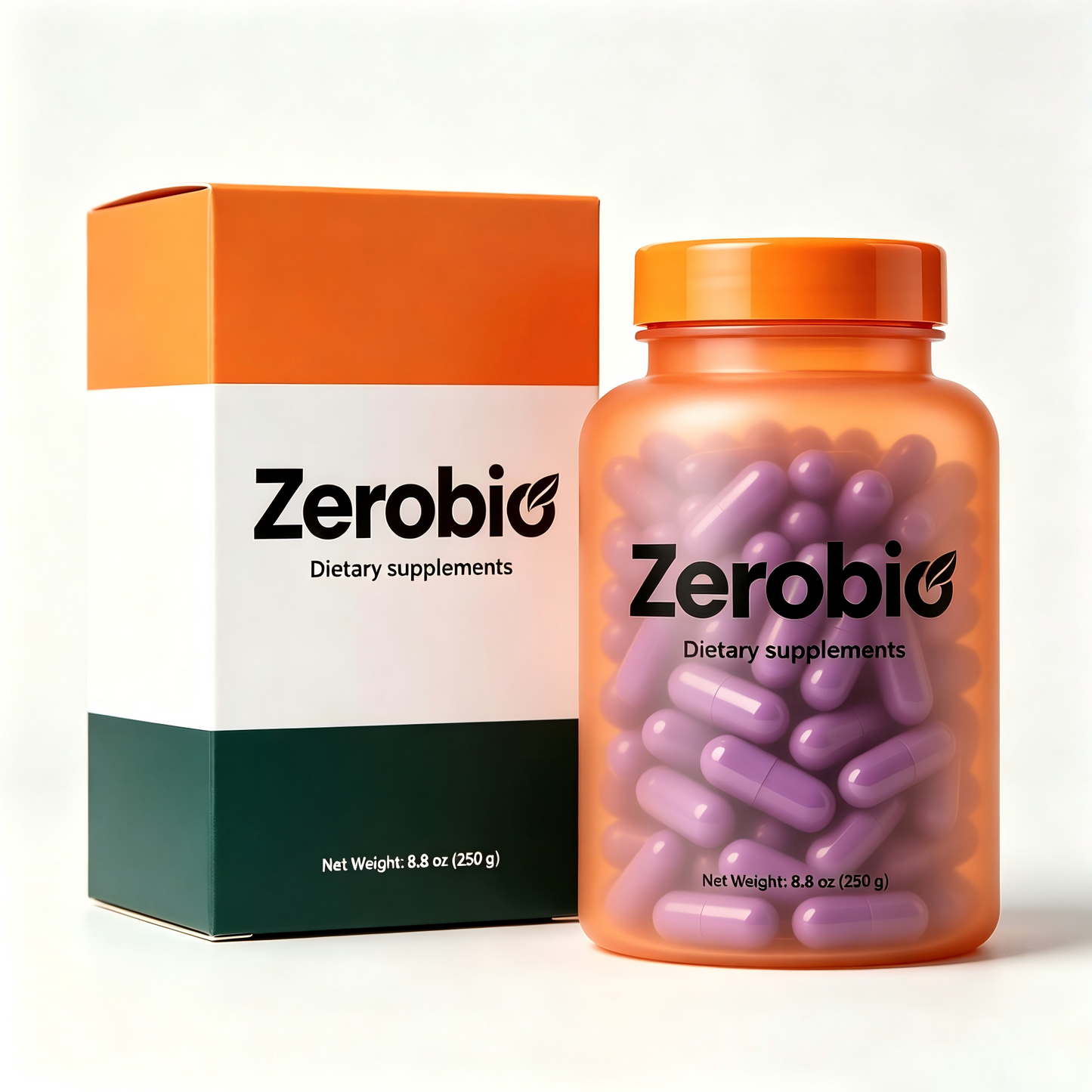 Zerobio Daily Nutritional Dietary Supplement Capsules, Smooth Easy-to-Swallow Oral Capsules, Moisture-Proof Portable Supplement Bottle