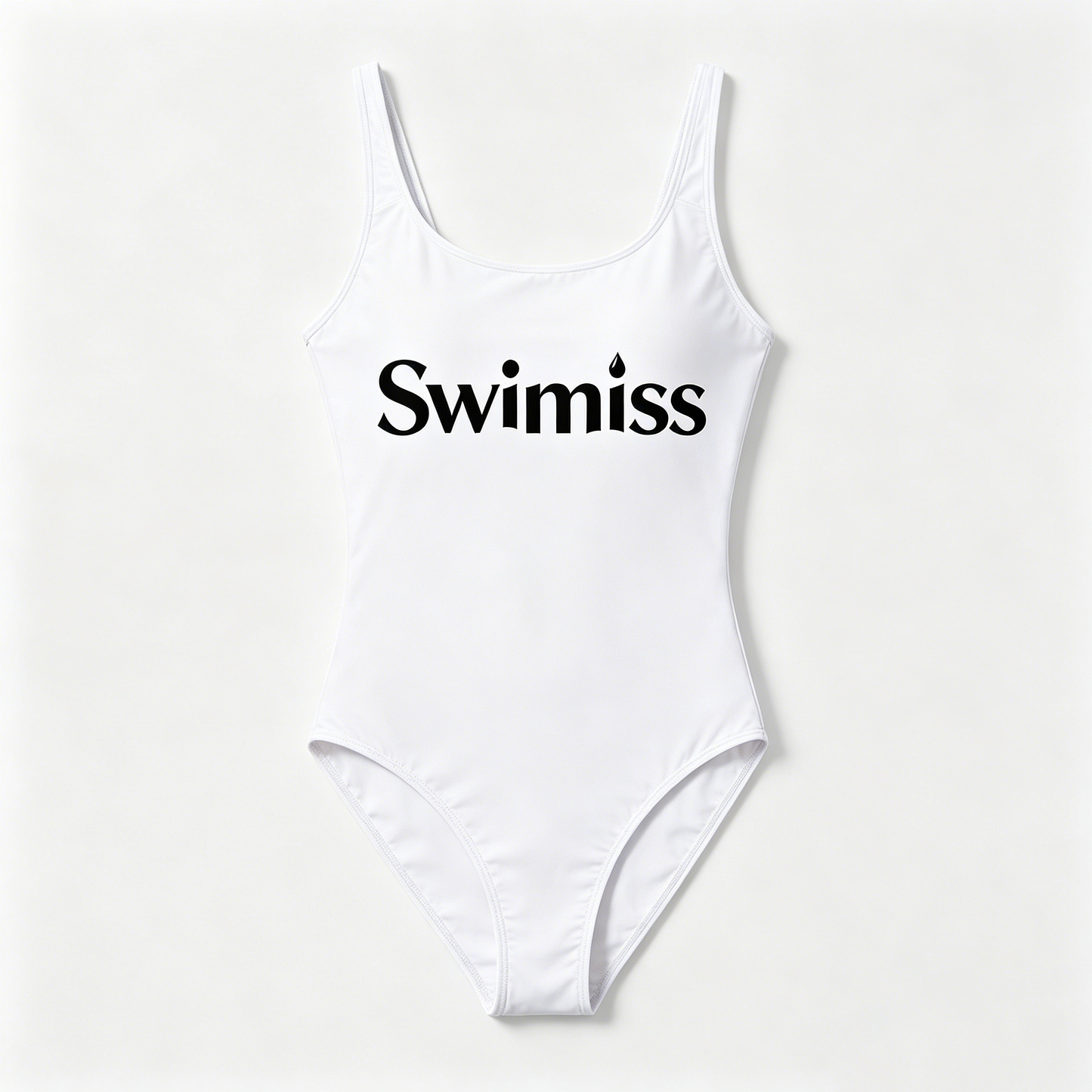 【Swimiss Minimalist White One-Piece Swimsuit】—— Sleek Comfort & Timeless Swimwear Style