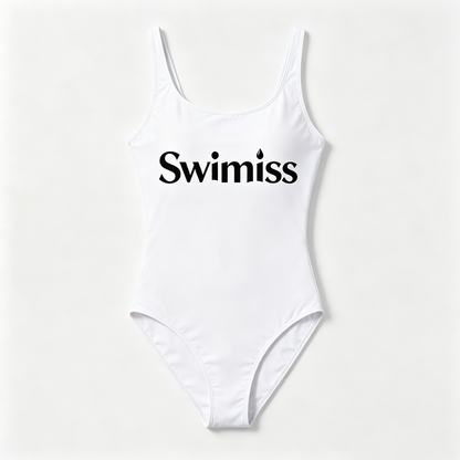 【Swimiss Minimalist White One-Piece Swimsuit】—— Sleek Comfort & Timeless Swimwear Style