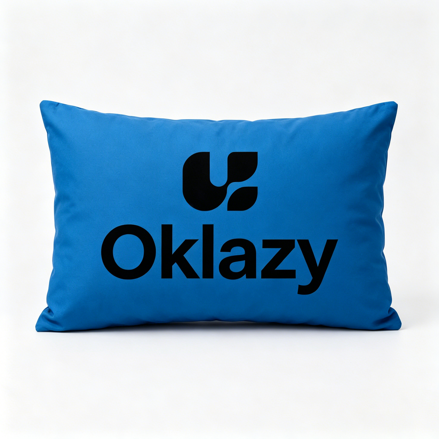Oklazy Bright Blue Rectangular Decorative Throw Pillow, Smooth Waterproof Lumbar Accent Cushion, Plush Filled Support Pillow for Sofa Bed Couch Office Home Decor