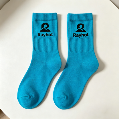 Rayhot Casual Crew Socks 5‑Pack, Soft Breathable Cotton Mid Calf Socks, Fashion Non‑Slip Everyday Athletic Socks for Men & Women