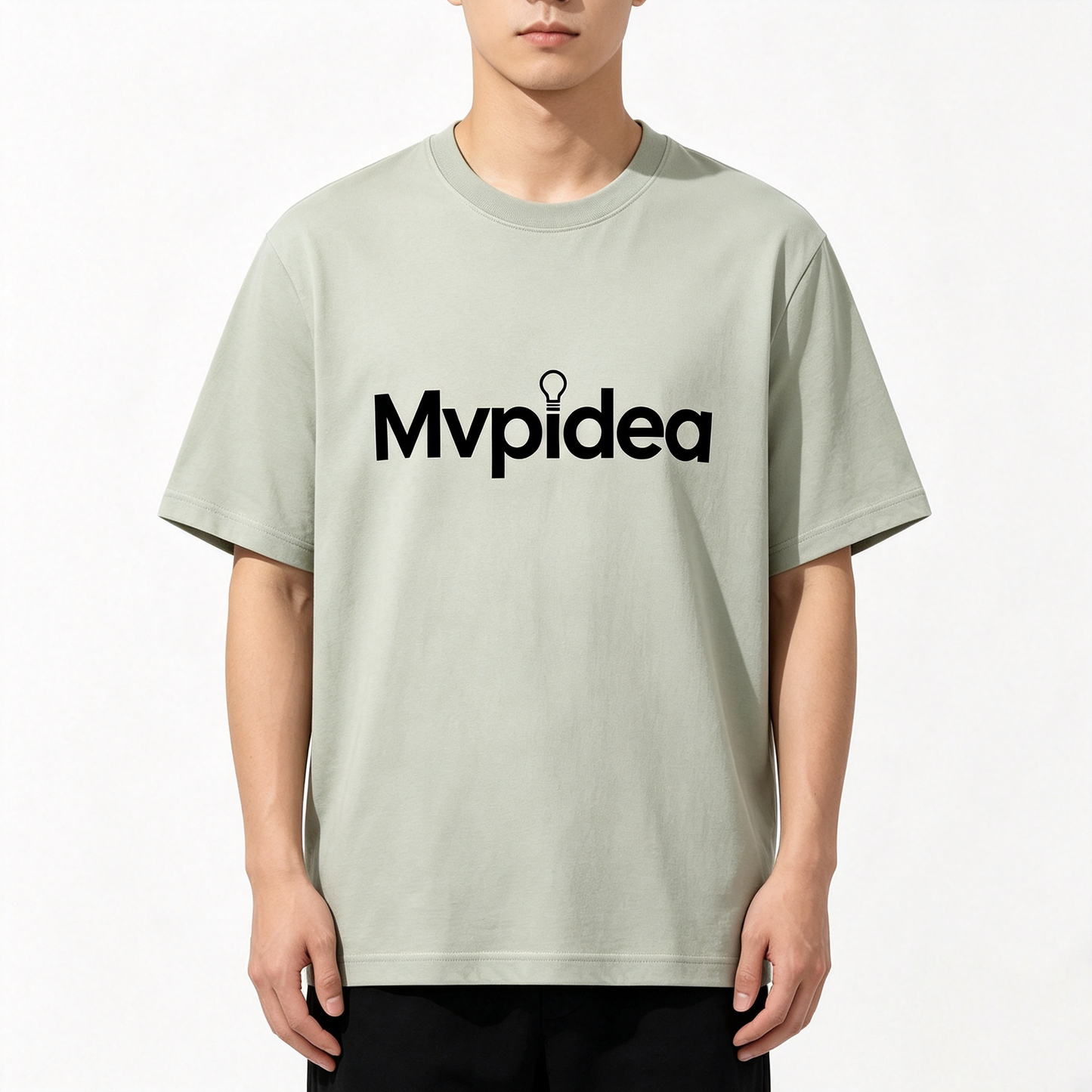 Mvpidea Loose Fit Crew Neck Short Sleeve Tee Heavyweight Soft Cotton Durable Casual Daily Basic T-Shirt