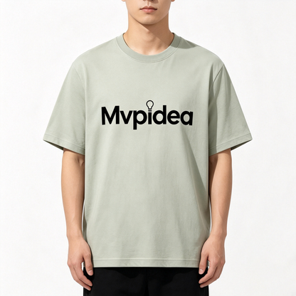 Mvpidea Loose Fit Crew Neck Short Sleeve Tee Heavyweight Soft Cotton Durable Casual Daily Basic T-Shirt