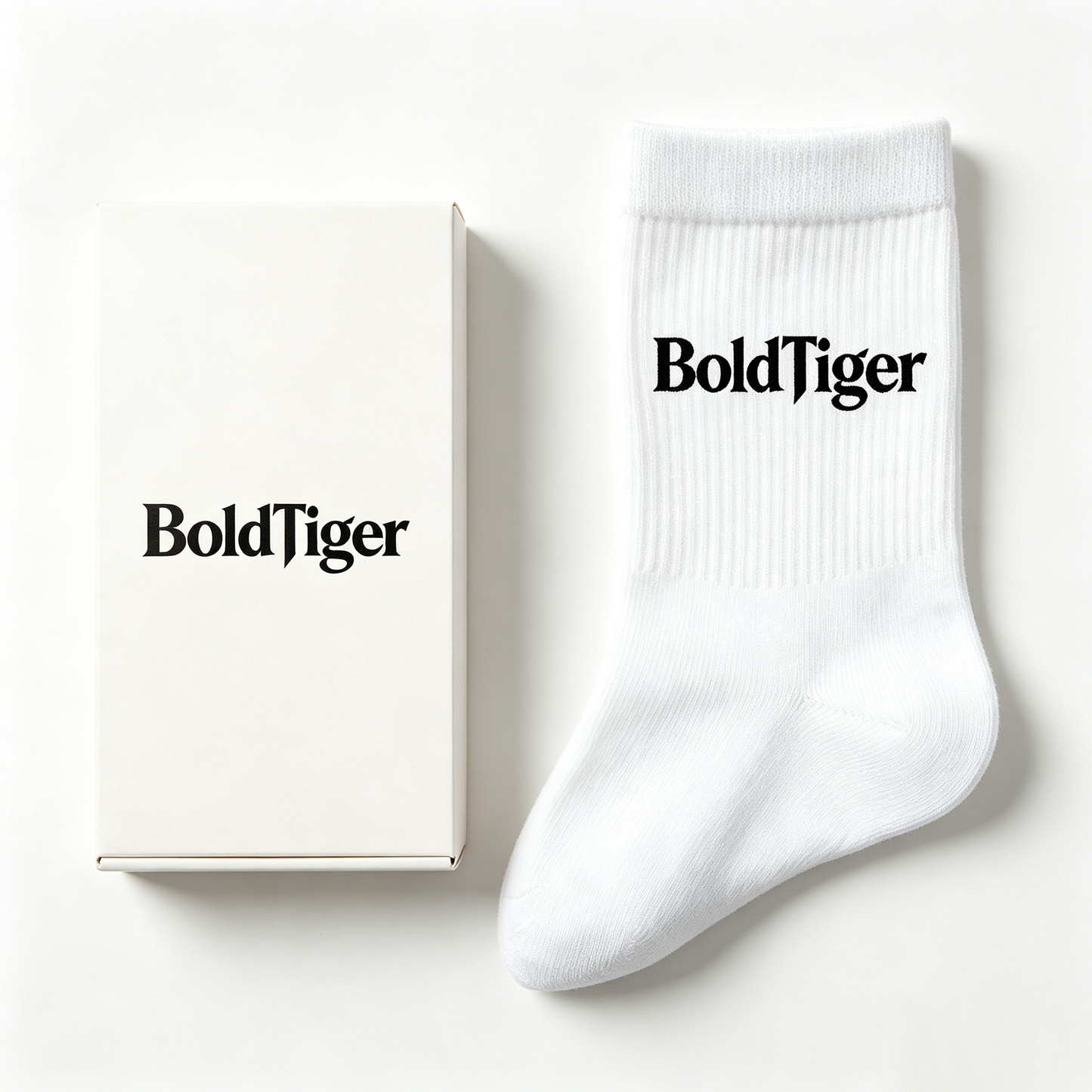 BoldTiger Men’s Ribbed Mid Calf Crew Socks, Soft Breathable Casual Athletic Daily Wear Socks, 4 Pairs Pack