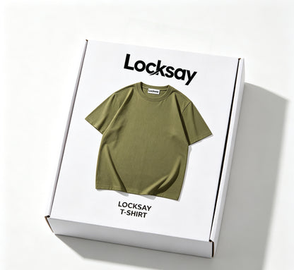 Locksay Crew Neck Short Sleeve T-Shirt, Premium Cotton Solid Color Basic Tee, Unisex Soft Breathable Casual T-Shirt for Daily Wear