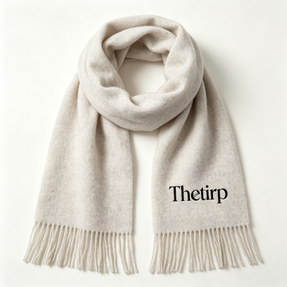 Thetirp Unisex Soft Cashmere Feel Fringe Scarf, Warm Winter Solid Color Long Wrap Shawl, Neutral Beige Fashion Neck Scarves for Men Women