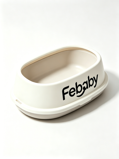 【Febaby Semi-Open Cat Litter Box】—— Your Cat’s Clean & Stylish Toilet Choice